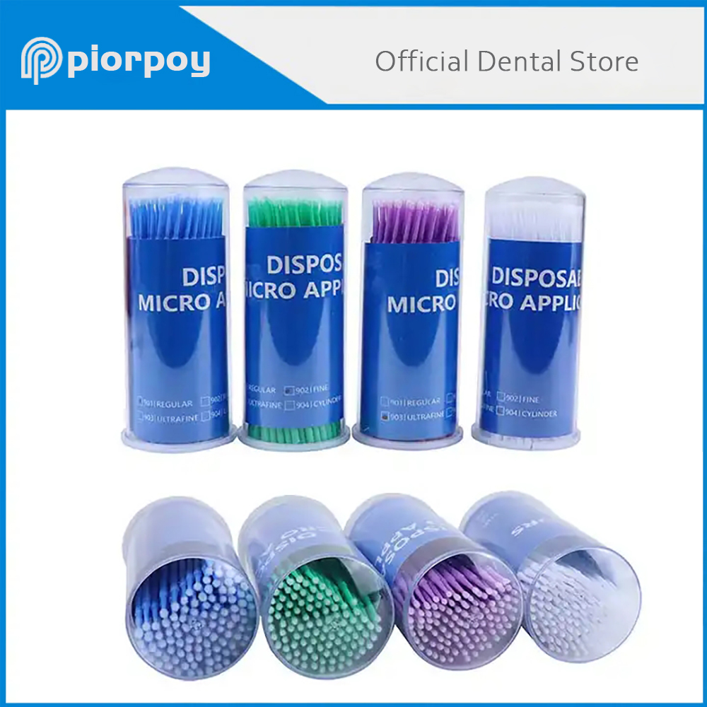 Teeth Whitening Brush - PIORPOY100Pcs/bouteille dentaire jetable Micro brosses applicateurs
