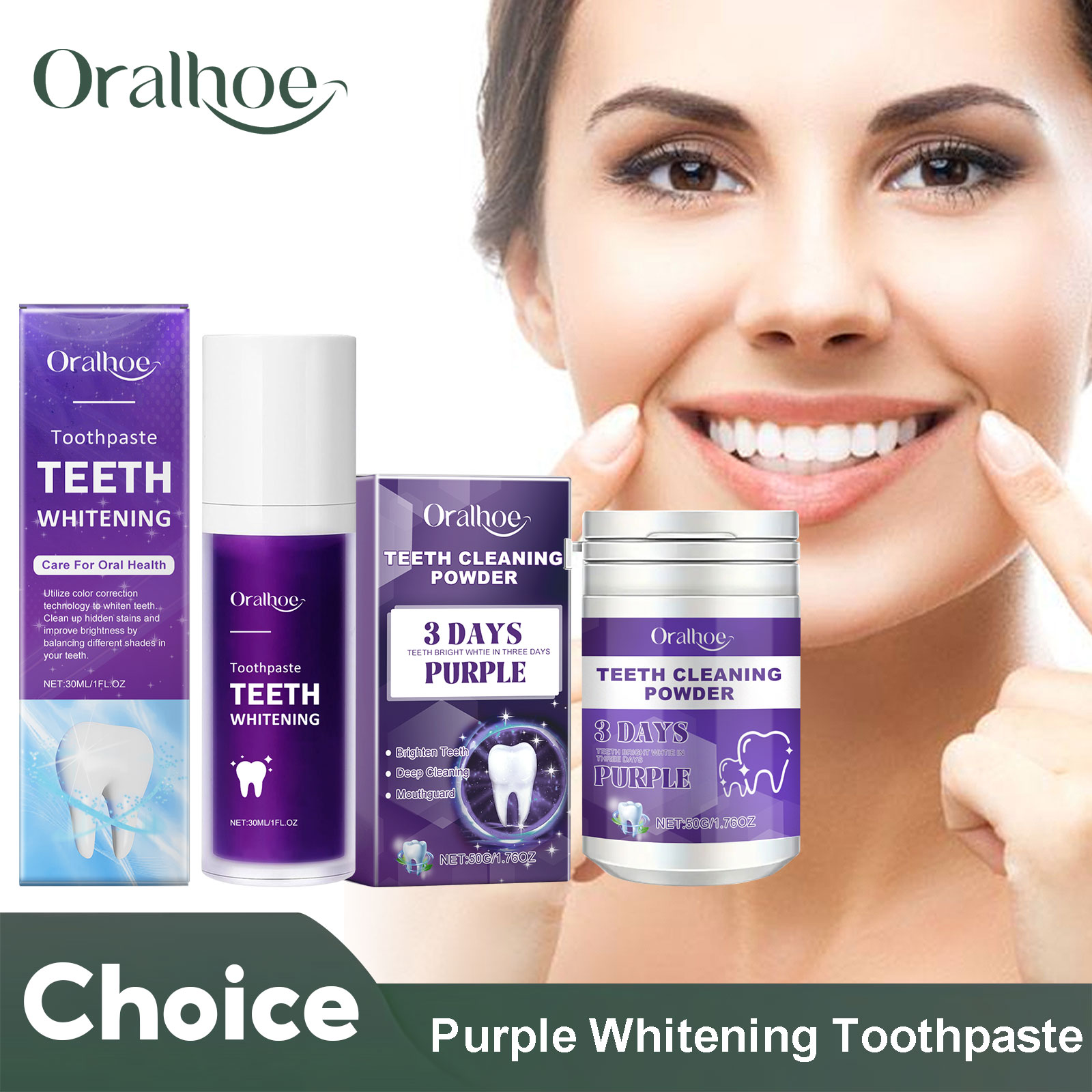 Teeth Whitening Singapore - Dentifrice de blanchiment des dents violet,
