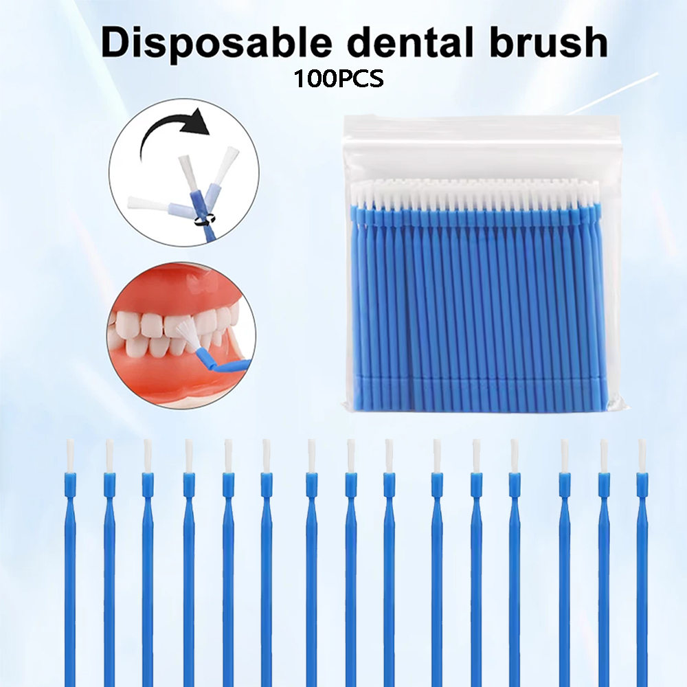 Teeth Whitening Brush - 100 applicateurs de micro-brosses dentaires jetables,