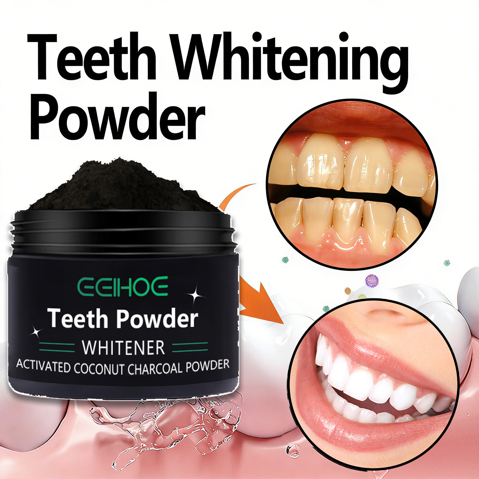 Whitening Powder Activated - Poudre blanchissante naturelle pour les dents,